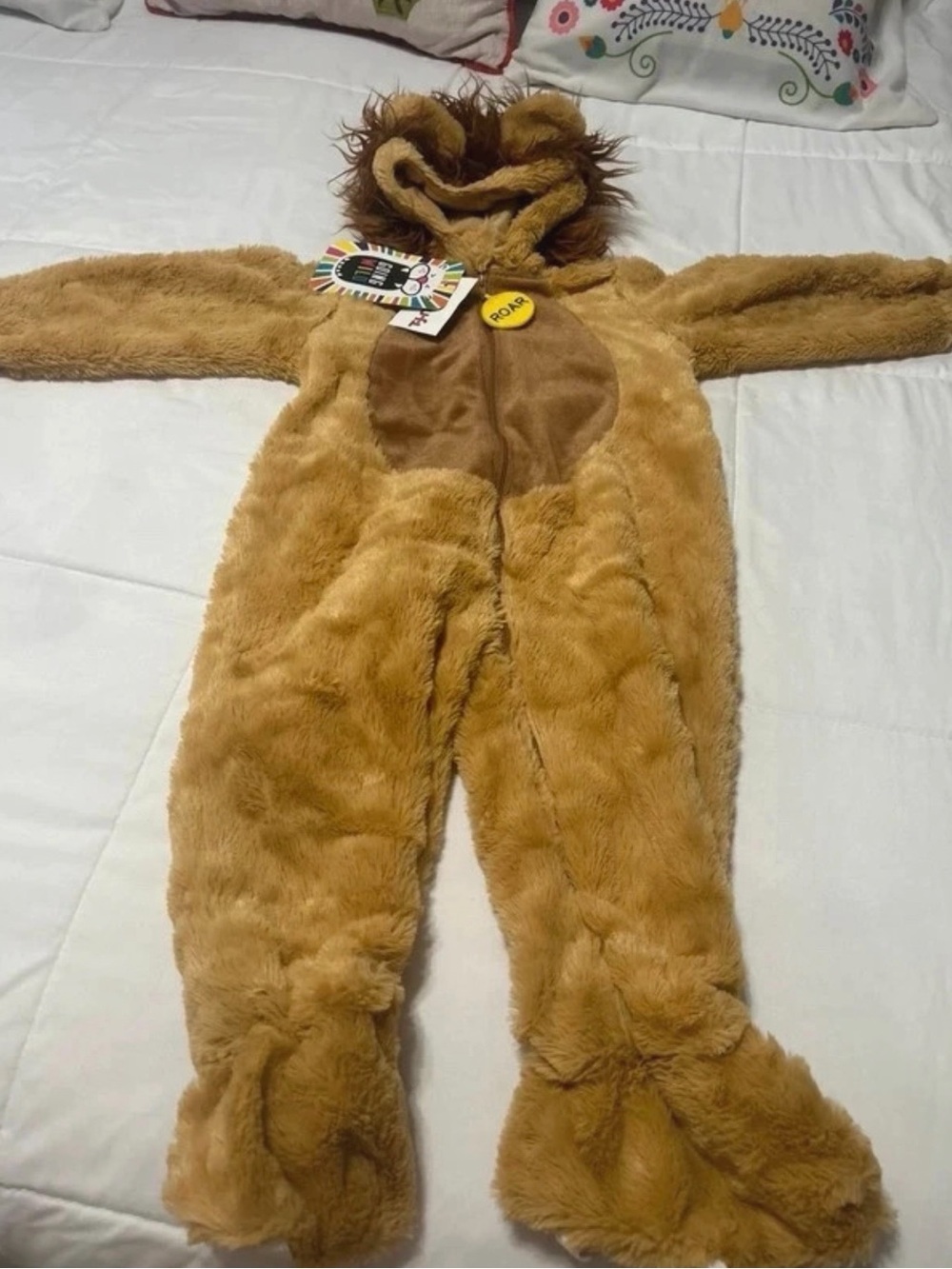 Kids Plush Lion One-Piece Romper - Brown